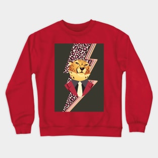 Leopard portrait with leopard pattern lightning Crewneck Sweatshirt